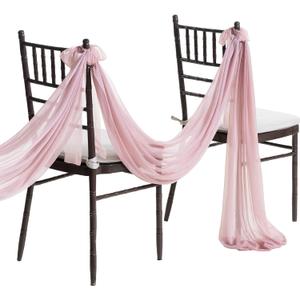Ling's Moment Wedding Aisle Decorations, Church Pew Decorations for Wedding Ceremony, Aisle Chair Decor(Set of 2, Dusty Rose)