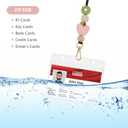 2 Pcs Teacher Lanyards with 2 PCS ID Badges Holder Wood Silicone Beaded Lanyard for Keys Cute Breakaway Lanyards Necklace for ID Badges Woman Teacher Nurse Office