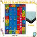 7.6x12 ft Large ABC Alphabet Classroom Rug Colorful Educational Area Mat Alphabets Shape Animal Fruit Play Carpet Educational Learning Mat for Back to School Preschool Nursery Kindergarten (Alphabet)