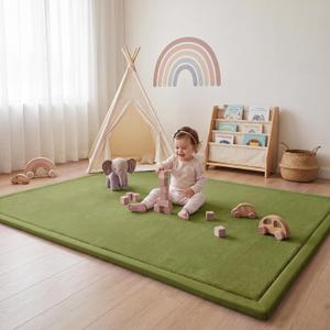 1.3" Thick Baby Play Mat for Floor,59x79 Large Memory Foam Tummy Time Mat