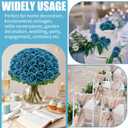 72 Pcs Artificial Roses Teal Fake Silk Roses Realistic Roses Faux Flower Indoor Wedding Home Decor, Birthday Decorations