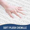 Arotive Luxury Bathroom Rugs 44x24, Extra Soft Thick Absorbent Shaggy Chenille Bath Rugs, Non-Slip Machine Wash Dry, Bath Mats for Bathroom Floor, Tub and Shower, Home Decor Accessories, White