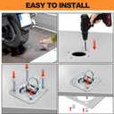 Covzoe 4 Pack Recessed D-Ring Tie Down Anchor Kit, 6000 Lbs Capacity Heavy Duty Trailer Floor Tie Downs, High Strength Surface Mount Hooks for Deliveries Cargo Truck Flatbed Pickup