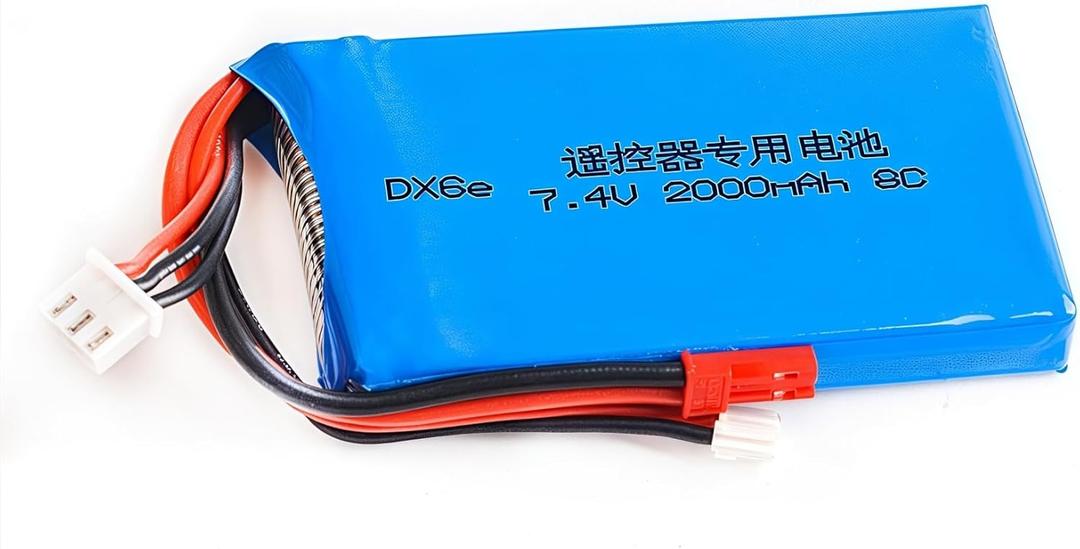 HHZ 7.4V 2000mAh 8C Rechargeable 2S Lipo Battery for Spektrum dx6e DX6 Transmitter Remote Controller