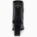 Coutgo Women's Square Toe Ankle Boots Chunky Block Heel Side Zipper Booties Faux Suede Winter Shoes (Black)