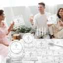 God Bless Plates and Napkins Tableware,142pcs Sliver Baptism Plates and Napkins Tablecloth Set,First Communion Decorations Dinnerware for Newborn Religious First Holy Communion Decorations
