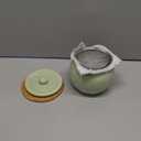 Ceramic Bacon Grease Container with Strainer,23oz Oil Strainer Grease Can Oil Storage Container,Oil Storage Container for Kitchen (Green)