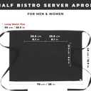 Chef Works Unisex Half Bistro Server Apron (One Size, Black)
