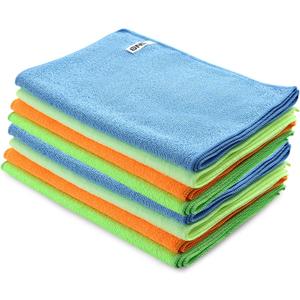 DNA MOTORING Cleaning Towels Car Washing Microfiber Cloth for Auto Detailing Home Kitchen, 12x16 Inch, Yellow, Orange, Blue, Green, Pack of 12, TOOLS-00257