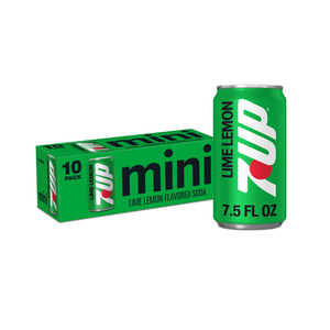 7UP Caffeine Free Lime Lemon Soda Pop, 7.5 fl oz, 10 Pack Cans, BBD11/01/2026