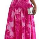 BTFBM Dresses for Women Summer 2026 Formal Long Wedding Guest Dress | Square Neck, Ruffle Straps,Smocked,Pockets,Floral,Maxi,Homecoming Dresses,Cocktail,Prom,Beach Vacation Clothes Size L