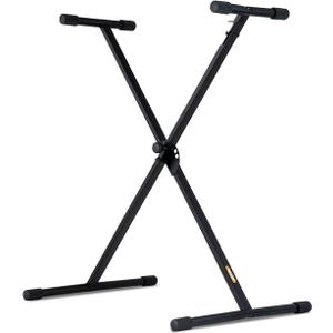 Stage Rocker Single-X Style Classic Folding Keyboard & Digital Piano Stand, Adjustable Width & Height, Durable & Sturdy, Easy to Assemble for Travel/Storage, Sleek Black, Powered by Hamilton(SR524000)