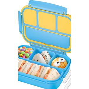QQKO Bento Lunch Boxes with 4 Compartments, Sauce Container,