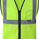 JKSafety Safety Vest for men women Hi Vis Vest with Pockets and Zipper Class 2 High Visibility Meet ANSI StandardBX310, Small