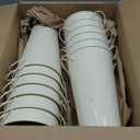 Chumia 12 Pcs Galvanized Flower Bucket 9 Inch Metal Vase Farmhouse Rustic French Flower Bucket with Handles for Home Floral Centerpiece Container Wedding Table Decor(Beige)