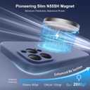 Magnetic for iPhone 15 Pro Case, Compatible with MagSafe, with 9H Nano Screen Protectors, Full Camera Protection, Silicone Shockproof Microfiber Lining Phone Case 6.1", Lavender Gray