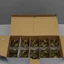 Mini Lantern with Flickering LED Candles Set of 10, Hewory Gold Vintage Decorative Hanging Candle Lanterns for Halloween, Christmas, Wedding Decorations, Party, Table Centerpiece, Battery Included