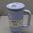 Ello Port 30oz Tumbler with Carry Loop & Integrated Handle, Vacuum Insulated Stainless Steel Reusable Water Bottle, Travel Mug with Leak Proof Lid & Straw, Perfect for Iced Coffee & Tea, Halogen Blue