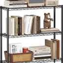Homeiju 3-Tier Storage Rack, 29.8" Wide Heavy Duty Metal Shelving Unit, Top Tier with Removable Wood Board, 200 lbs Capacity per Shelf, for Pantry, Bathroom, Garage, Entryway, Plant Stand