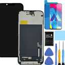for iPhone 15 Screen Replacement for iPhone 15 Screen Replacement kit for iPhone 15 LCD Display digitizer A2846 A3089 A3092 A3090 Touch Screen Assembly with Repair Tools, 6.1 inch, Black