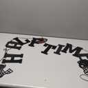 Football Half Time Banner - Birthday Party Decorations, Half Way to One Banner for Boy, Black Glitter