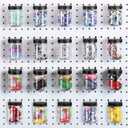 Unittype 20 Set Pegboard Organizer Accessories Peg Boards Jars with Lids Plastic Pegboards Bins Storage Containers Clear Peg Board Wall Organizer for Garage Sewing Office Home Supplies(Black)