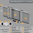 62.2"-71.65" Extra Wide Auto Closing Baby Safety Gate for Stairs & Doorways, Pressure Mounted No Drill Pet Gate with Walk-Through Door - Heavy Duty Childproof Gate for Toddlers, Kids, Dogs