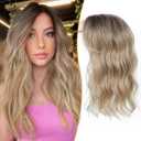 PANEWAY Hair Topper 16 Inch Wavy Synthetic Clip-In Topper for Women Natural Looking Voluminous Hairpiece for Thinning Hair, Lightweight & Breathable