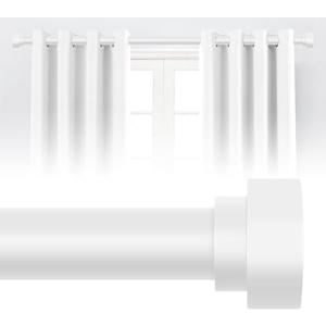 HEI! DEAR White Curtain Rods for Windows 18 to 60 Inch(1.5-5ft),1 Inch Heavy Duty Curtain Rods,Adjustable Curtain Rod,Modern Decorative Drapery Rods,Telescoping Window Curtains Rod 18-60",White