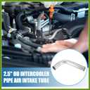 Universal 90 Degree L Shape Bend Elbow Intercooler Pipe Air Intake Tube 2.5" OD 63mm OD 500mm 19.69" Length Intercooler Pipe Aluminum Alloy Vehicle Components