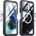 for Moto G Power 5G 2024 Waterproof Case,[Military-Grade Drop Protection] Case Shockproof Dustproof Heavy Duty Full Body Protective Case for Moto G Power 5G 2024,Black