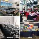12 Pack Black Tablecloths 60 x 102 Inch Rectangular Table Cloths for Rectangle Tables 6ft, Wrinkle Resistant Black Table Cloth Washable Polyester Fabric for Buffet Wedding Party Banquet