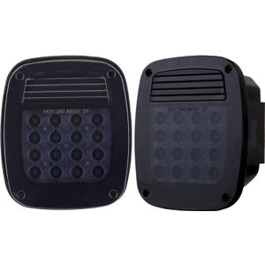 2Pcs Smoked Rear Square Combination Tail Lights Red Stop Turn Signal Brake Lights Lamps Assembly w/Side Marker Lights Replacement for 1979-2006 Wrangler TJ YJ CJ-5 CJ-7 Tail Lights Lamps Stud Mount