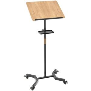 Lectern Podium Stand with Storage Platform, Height Adjustable Mobile Steady Standing Design, Multi-Purpose Tabletop for Speech, Lecture, Church, Reading or Laptop Desk