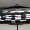 Smiry Waterproof Outdoor Rug 9x12 ft, Reversible Plastic Straw Patio Camping Rugs, Outdoor Indoor RV Mat Carpet for Patio, Outside Entry, Backyard, Deck, Bench, Picnic, Camper, White & Navy