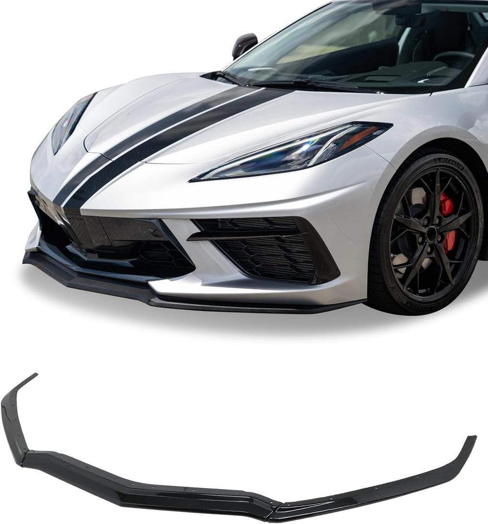 Carbon Flash C8 Front Bumper Lip Splitter Fit for Corvette C8 2020-2025 3PCS ABS Front Bumper Lip Chin Spoiler OEM #84869770
