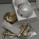 Gold Battery Operated Wall Sconces Set of 2, Rechargeable Wireless Wall Lights with Milky White Frosted Glass Shade, 12 RGB and 3CCT Dimmable, Wall Lamps with Remote for Bedroom Living Room Hallway