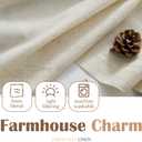 jinchan Linen Pinch Pleated Kitchen Curtains 36 Inch 2 Panels, Natural Linen Tier Curtains Back Tab Beige Farmhouse Cafe, Light Filtering Small Window Drapes for Bathroom Laundry Room Beige