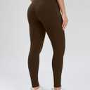 Seamaid Women's Fleece Lined Pants 30" Winter Thermal Flare Leggings Warm Insulated Bootcut Pants Pockets Water Resistant (XX-Large, Coffee)