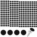 3 Sheet Screw Hole Cover Stickers, Self-Adhesive Non-Faded Screw Cover Caps, 12mm Dustproof PVC Sticky Decals for Various Furniture Cabinet- Black