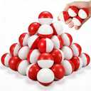 Roowest 24 Pcs Cartoon Party Favors Red and White Stress Balls 1.57 Inch Fade Resistant Foam Squeeze Balls for Stress Relief & Hand Relaxation,, Birthday Party Supplies