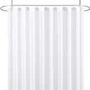 Biscaynebay Fabric Extra Wide Shower Liners for Clawfoot Tubs, White 180" by 72" Length, Water Resistant Fabric Rust Resistant Grommets Top Weighted Bottom Machine Washable