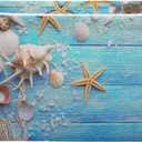 Summer Beach Wooden Starfish Storage Basket Bins, Ocean Nautical Decorative Baskets Storage Box Collapsible Storage Cubes Organizer with Handles for Nursery Shelf Closet Office Home Bedroom,1