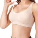 DAVID ARCHY Wireless Seamless Bras for Women No Underwire Full Coverage Bralette Comfortable Push up Soft Everyday Bra (Teal, L)