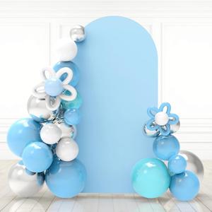 Babenest 6.6Ft Baby Blue Wedding Arch Cover, Spandex Fitted Party Arch Cover for Photography, Round Top Chiara Stand Cover for Party Ceremony Birthday Baby Shower Anniversary Decoration