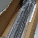 4 Pack 6.5FT Stainless Steel String Lights Pole Bracket/Holder with 2 Wall Hooks for Deck Railing Wood Posts (Black)