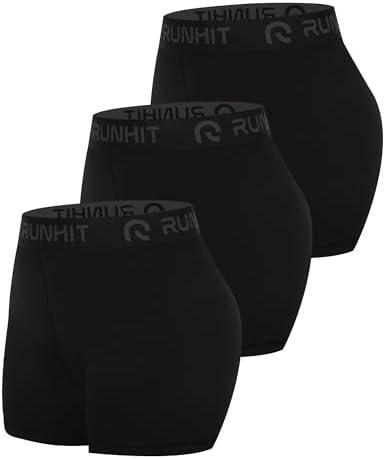 Runhit 3" Volleyball Shorts Womens 3 Pack Compression Shorts for Women Spandex Shorts Women Workout Athletic Yoga Gym XL
