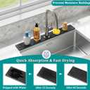 Stone Faucet Mat for Kitchen Sink - Quick Dry Diatomite Sink Splash Guard, Prevents Moisture Buildup & Water Stains, Water Absorbing Stone Tray for Bathroom Countertop (Dark Gray, 30" x 4")