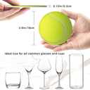 Tennis Ball Coasters for Drinks with Holder Round Leather Coasters Set of 6 Cups Mugs Mat Pad for Home Kitchen Bar