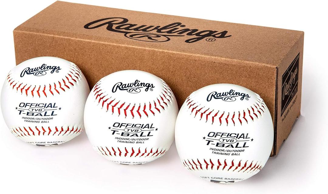 Rawlings | Official T-Balls | TVB | Youth/6u | 3 Count | Sponge Rubber Core | Indoor/Outdoor